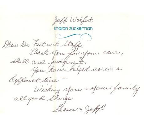 Letter from Sharon and Jeff