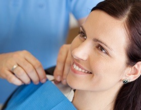 Smiling woman in dental chair