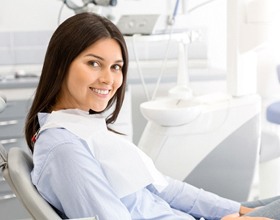 Dental patient with a dental bridge restoration