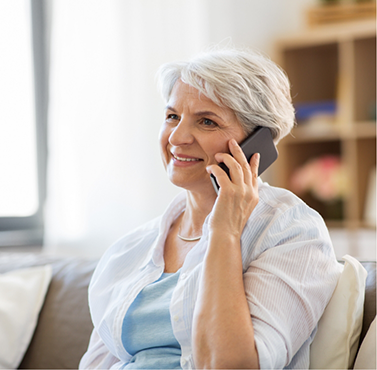 Older woman talking on the phone