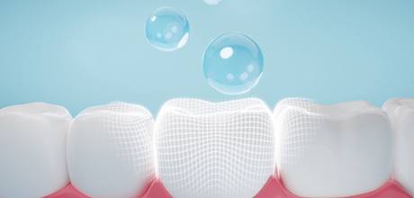 Digital image of fluoride repairing teeth