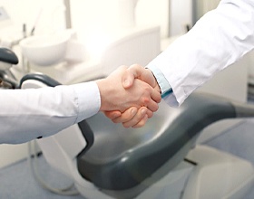 Handshake between dentists