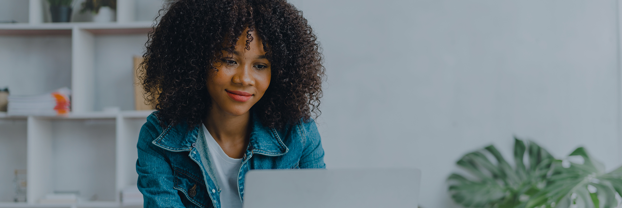 Woman using a laptop