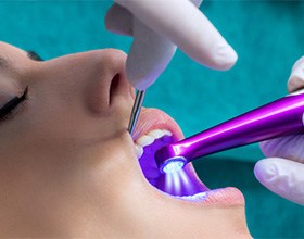 Woman getting a dental sealant
