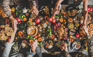 Thanksgiving feast on a table